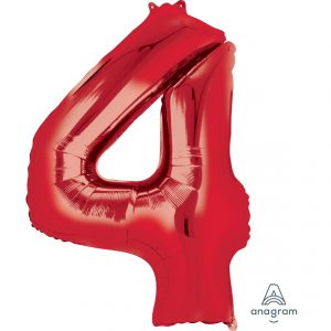 4 Red Jumbo Foil Balloon