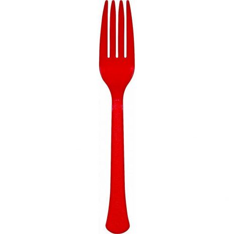 Red Plastic Forks