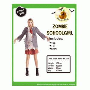 Halloween Party Bloody Zombie School Girl Costume for Adults 3 piece