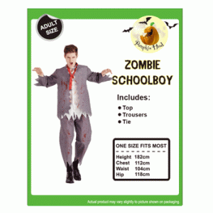 Halloween Party Bloody Zombie School Boy Costume for Adults 3 piece