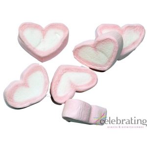 Large Pink and White Heart Marshmallows 1kg