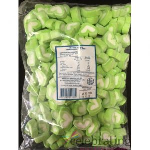 Large Green and White Heart Marshmallows 1kg