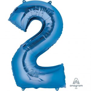 2 Blue Jumbo Foil Balloon