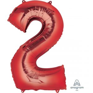 2 Red Jumbo Foil Balloon