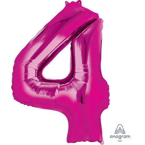 4 Pink Jumbo Foil Balloon