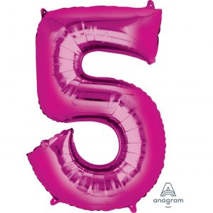 5 Pink Jumbo Foil Balloon