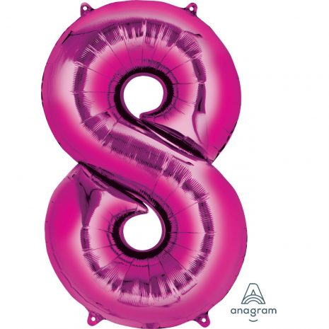 8 Pink Jumbo Foil Balloon