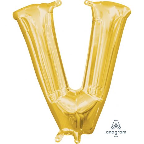 V Gold Jumbo Foil Balloon