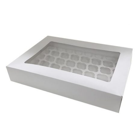 48 Hole White Mini Cupcake Box