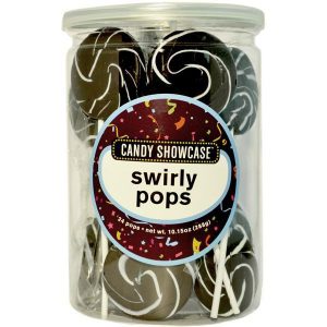 Black Swirly Lollipops - 24 Pack