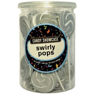 Silver Swirly Lollipops - 24 Pack