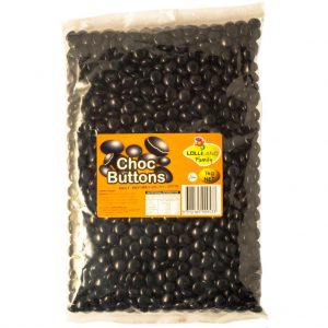 Black Chocolate Buttons - Bulk 1kg