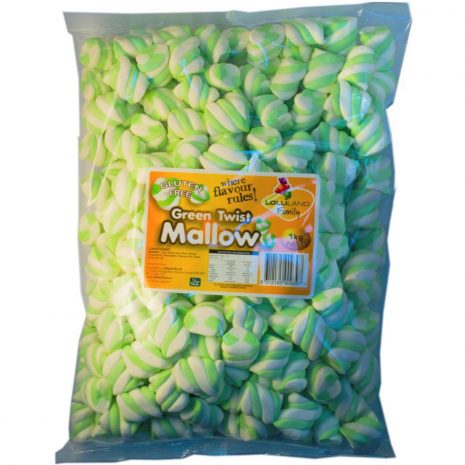 Green Marshmallow Twists - Bulk 1kg