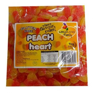 Peach Sour Hearts - Bulk 1kg