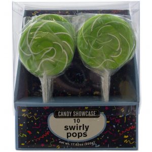 Green Large Swirly Lollipops - 10 Pack