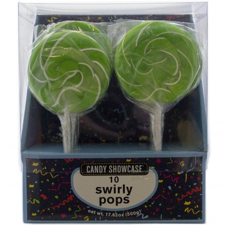 Green Large Swirly Lollipops - 10 Pack