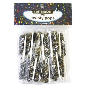 Black Twisty Lollipops - 20 Pack