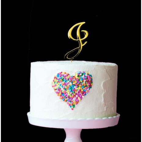 GOLD Cake Topper (7cm) - LETTER J