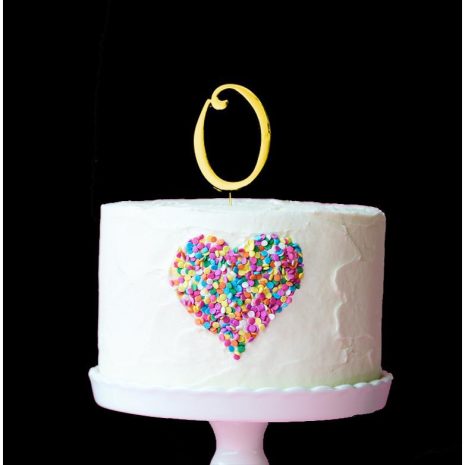 GOLD Cake Topper (7cm) - LETTER O