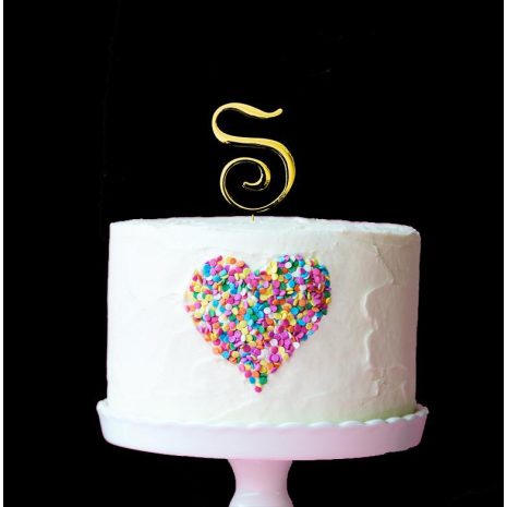 GOLD Cake Topper (7cm) - LETTER S