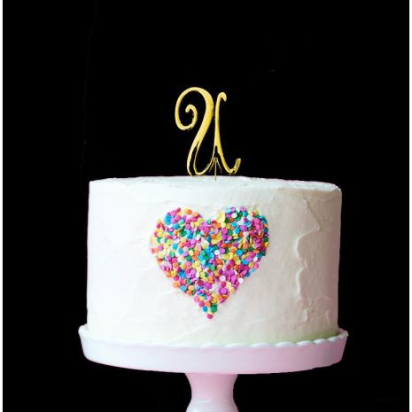 GOLD Cake Topper (7cm) - LETTER U