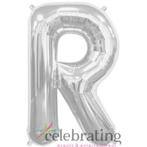 14in Silver Letter R Air-fill Foil Balloon