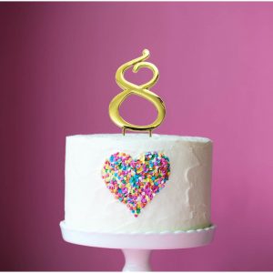 GOLD Cake Topper (7cm) - NUMBER 8