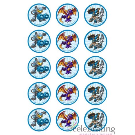 Skylanders Cupcake Edible Images 15pk