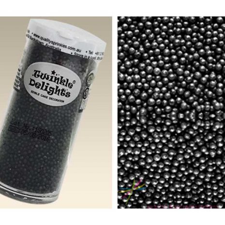 Natural Edible Pearlized Black Non Pareils 100's & 1000's 75g