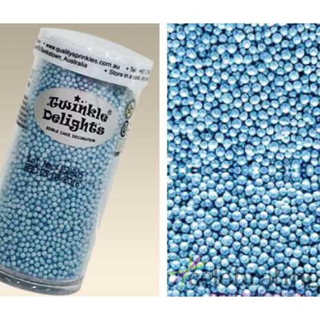 Natural Edible Pearlized Blue Non Pareils 100's & 1000's 75g