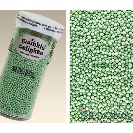 Natural Edible Pearlized Green Non Pareils 100's & 1000's 75g